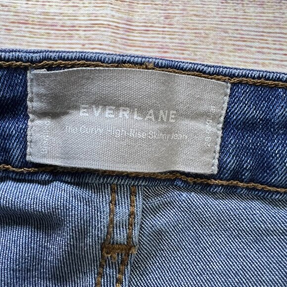 Everlane The Perform High Rise Skinny Jeans Womens 28 Blue Denim Stretch Pants M - Picture 8 of 13